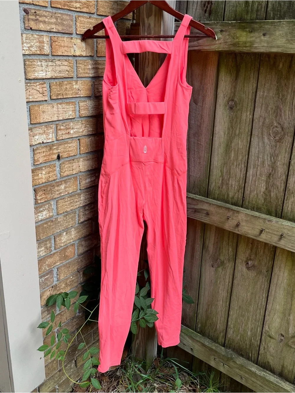FP Movement by Free People Never Better Coral Cutout-Back Jumpsuit - Picture 3 of 5